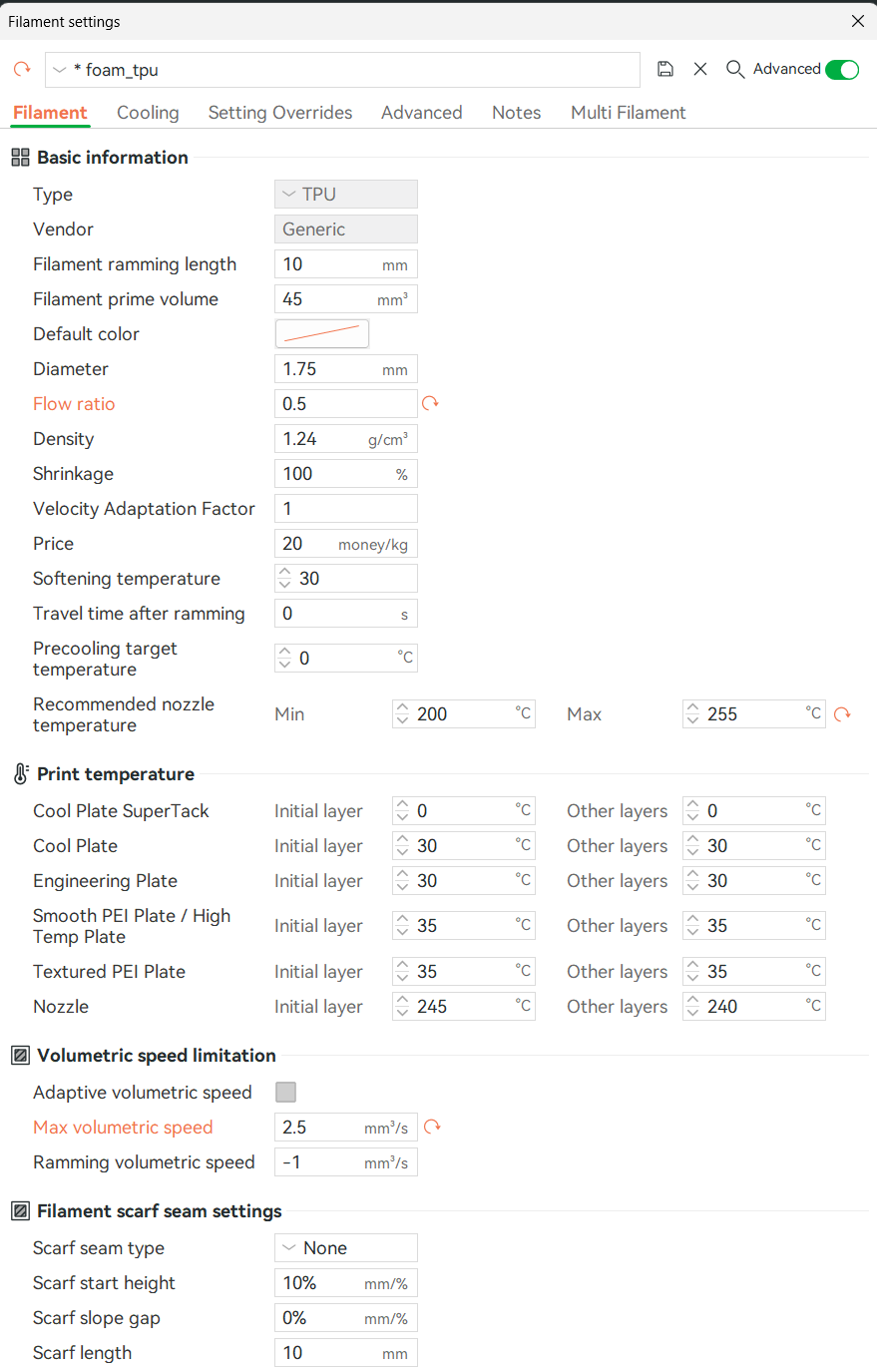 Foaming 3D print result 1